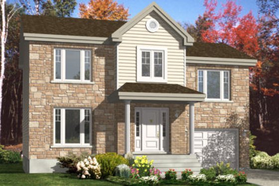 Exterior - Front Elevation for European House Plan #138-261 - 3 bed, 1.5 bath