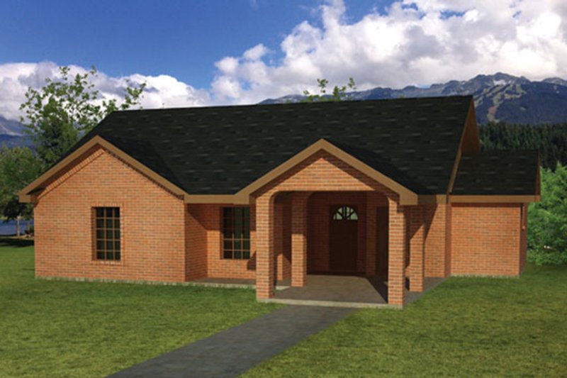 Dream House Plan - Exterior - Front Elevation 4 for Ranch House Plan #1061-27 - 3 bed, 2 bath