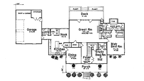 Dream House Plan - Country Floor Plan - Main Floor Plan #52-249