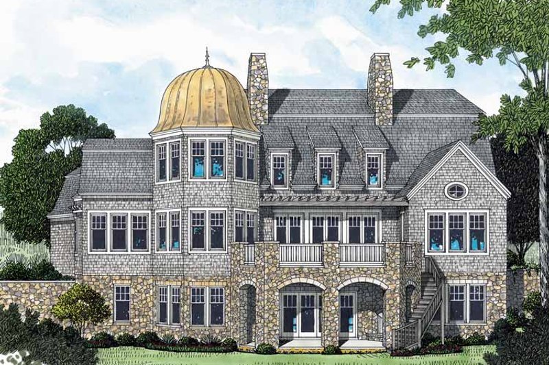 Home Plan - Exterior - Rear Elevation for Country House Plan #453-575 - 6 bed, 6.5 bath