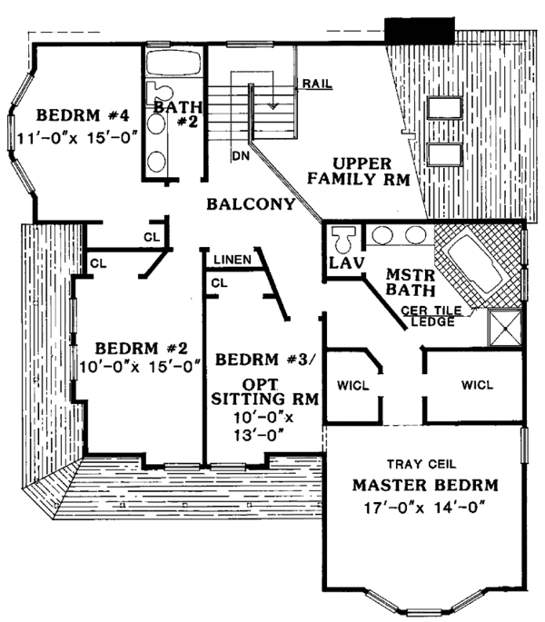 Home Plan - Country Floor Plan - Upper Floor Plan #314-246