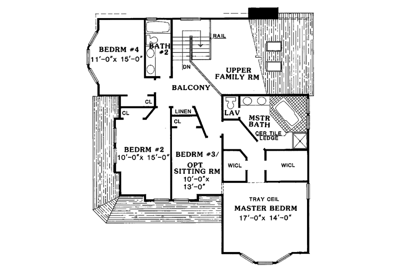 Home Plan - Floor Plan - Upper Floor for Country House Plan #314-246 - 5 bed, 3.5 bath