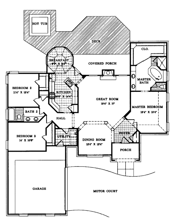 House Plan Design - Ranch Floor Plan - Main Floor Plan #952-168