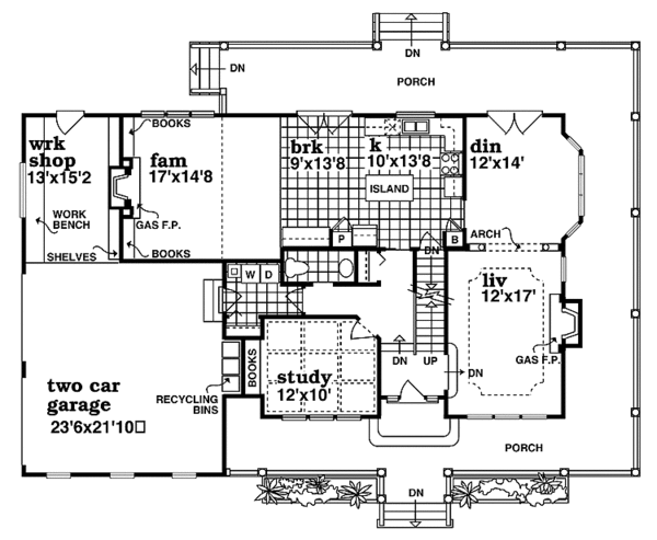 Architectural House Design - Victorian Floor Plan - Main Floor Plan #47-945