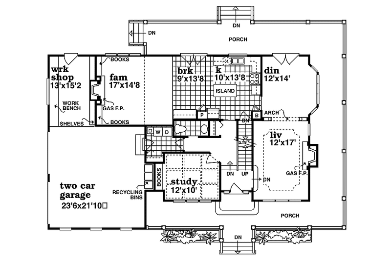 Dream House Plan - Floor Plan - Main Floor for Victorian House Plan #47-945 - 4 bed, 2.5 bath