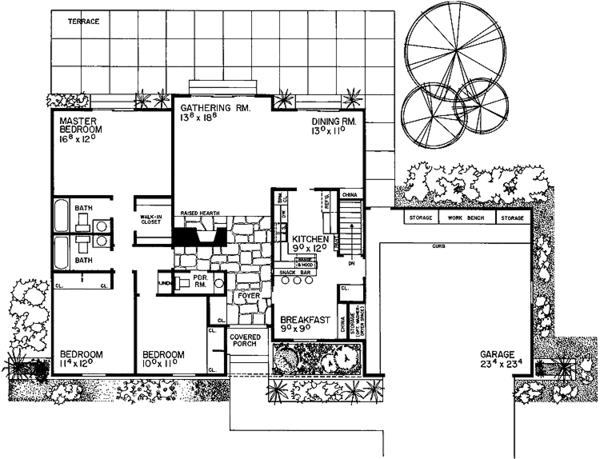 House Blueprint - Country Floor Plan - Main Floor Plan #72-686