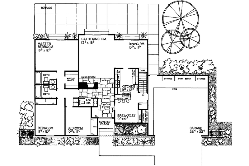 Home Plan - Floor Plan - Main Floor for Country House Plan #72-686 - 3 bed, 2.5 bath