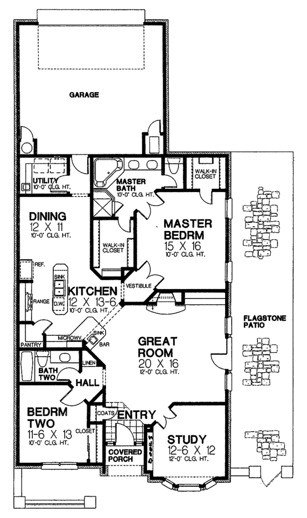 Architectural House Design - Country Floor Plan - Main Floor Plan #310-1197