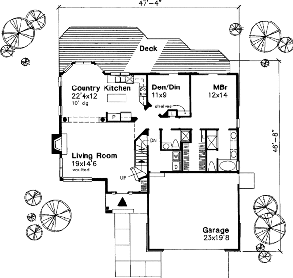 Architectural House Design - Traditional Floor Plan - Main Floor Plan #320-613
