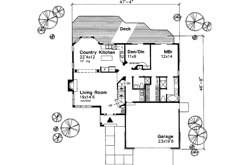 Architectural House Design - Floor Plan - Main Floor for Traditional House Plan #320-613 - 3 bed, 2.5 bath