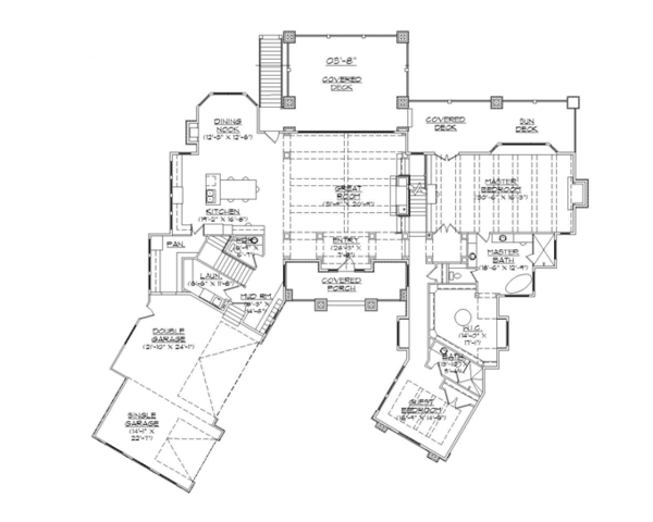 Architectural House Design - Craftsman Floor Plan - Main Floor Plan #945-140