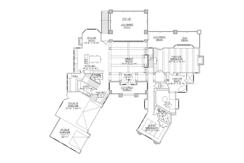 Home Plan - Floor Plan - Main Floor for Craftsman House Plan #945-140 - 4 bed, 3 bath