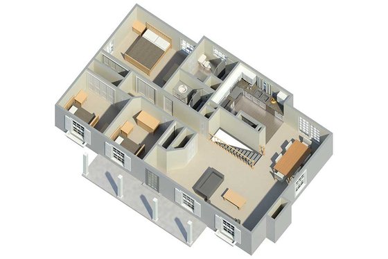 Floor Plan - Other Floor for Cottage House Plan #57-151 - 3 bed, 2 bath