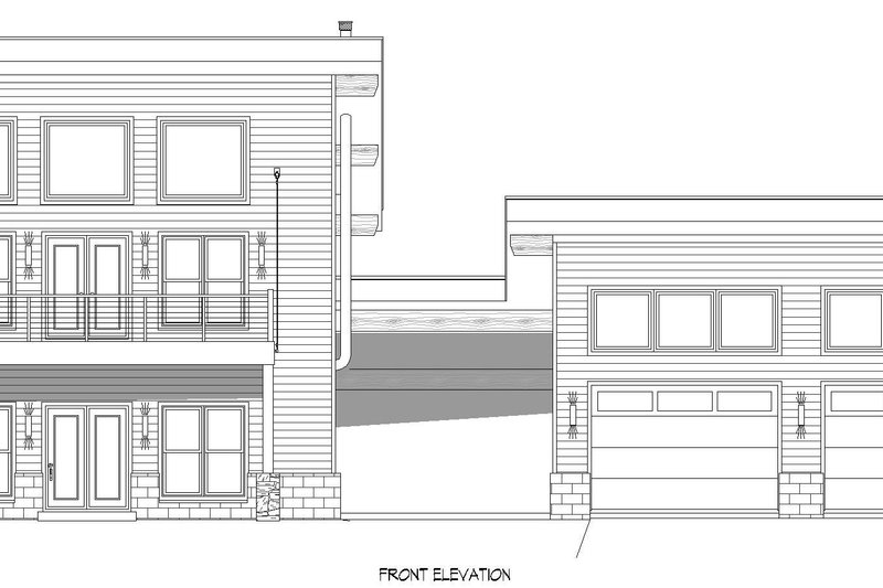 Home Plan - Exterior - Front Elevation 3 for Contemporary House Plan #932-468 - 3 bed, 2 bath
