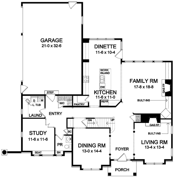 House Plan Design - Traditional Floor Plan - Main Floor Plan #328-430