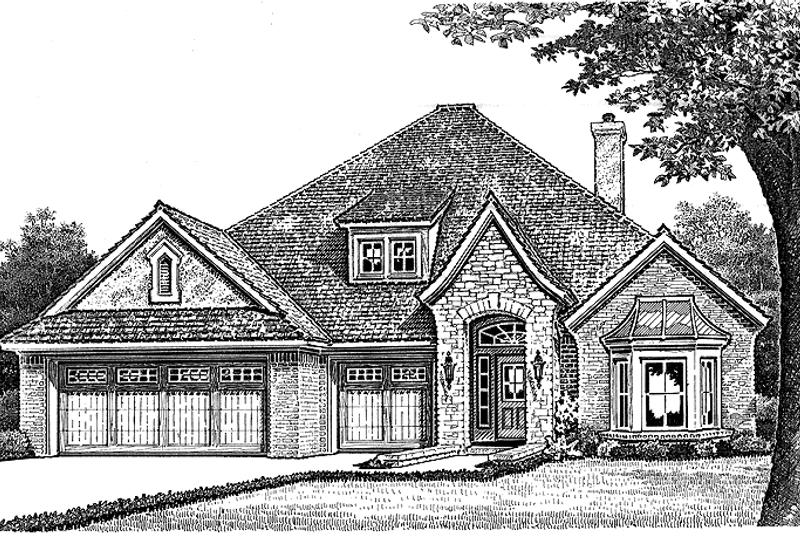 Dream House Plan - Exterior - Front Elevation 3 for Country House Plan #310-1195 - 4 bed, 2 bath
