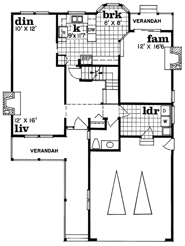 House Blueprint - Country Floor Plan - Main Floor Plan #47-967