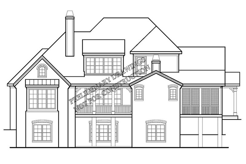 Architectural House Design - Exterior - Rear Elevation for European House Plan #927-426 - 4 bed, 4 bath