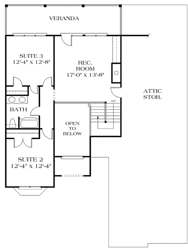 House Design - Traditional Floor Plan - Upper Floor Plan #453-434