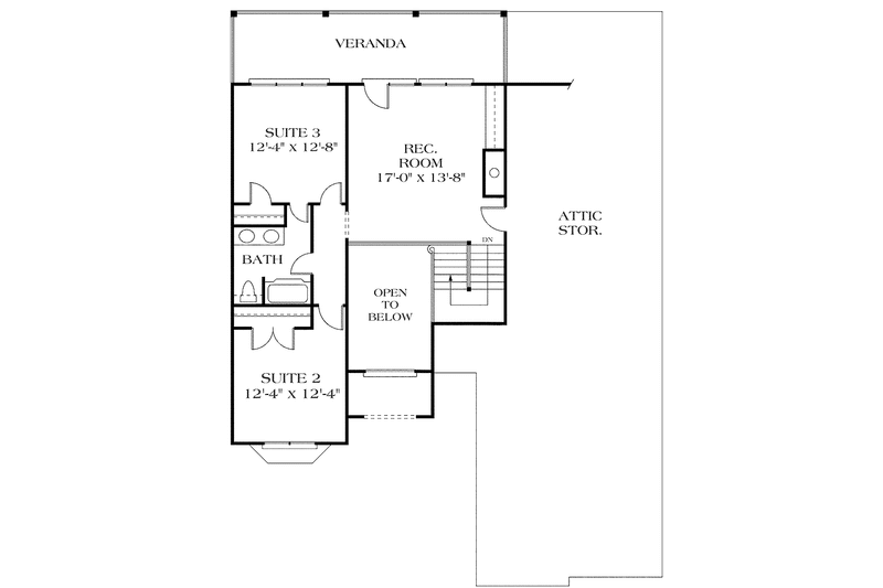 Home Plan - Floor Plan - Upper Floor for Traditional House Plan #453-434 - 3 bed, 2.5 bath
