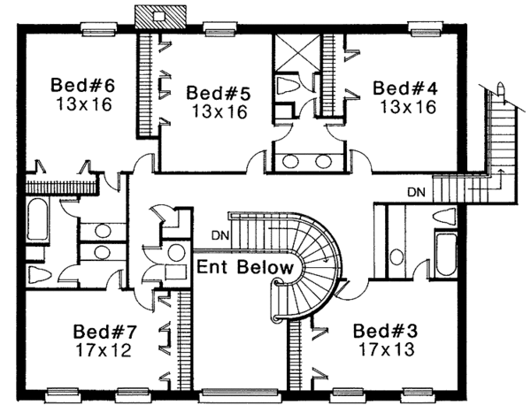 House Plan Design - Classical Floor Plan - Upper Floor Plan #310-1068