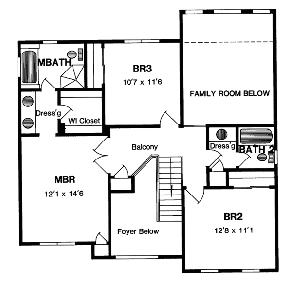 House Blueprint - Colonial Floor Plan - Upper Floor Plan #316-131
