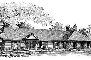 House Design - Exterior - Front Elevation for Ranch House Plan #45-392 - 3 bed, 2 bath