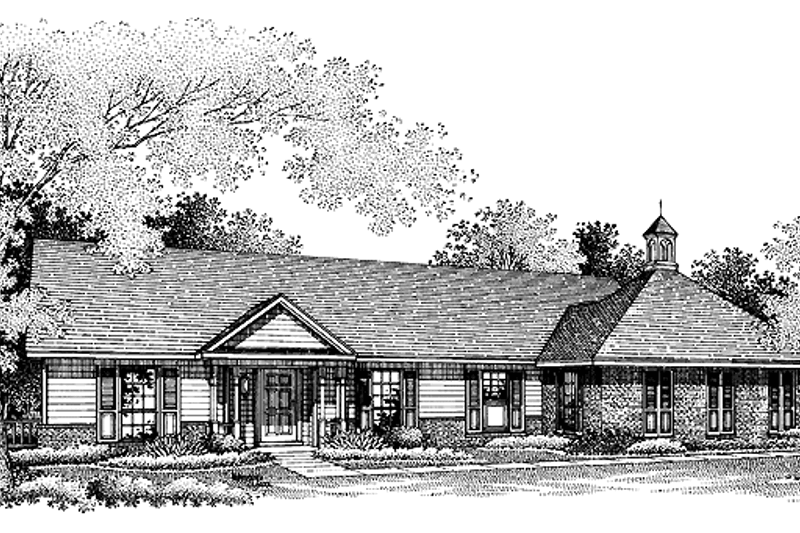 Architectural House Design - Ranch Exterior - Front Elevation Plan #45-392