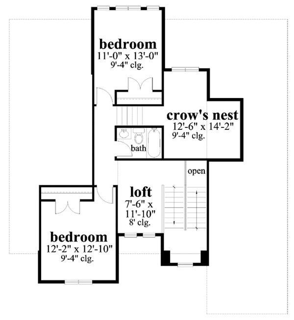 House Design - European Floor Plan - Upper Floor Plan #930-129