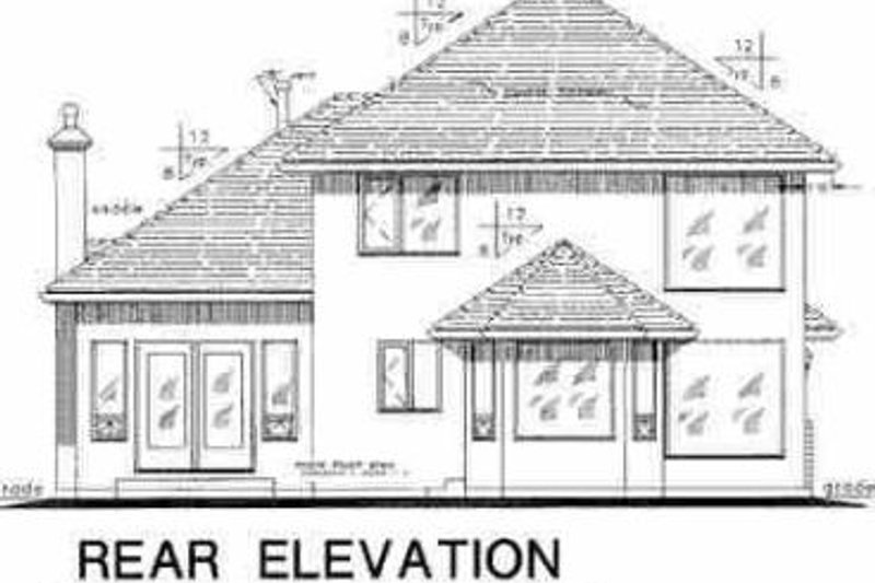 House Plan Design - Exterior - Rear Elevation for European House Plan #18-267 - 3 bed, 2.5 bath