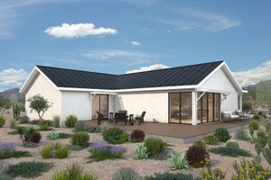 Exterior - Rear Elevation for Ranch House Plan #497-12 - 3 bed, 2 bath