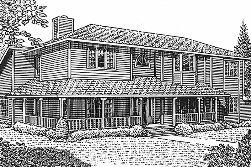 Architectural House Design - Prairie Exterior - Front Elevation Plan #320-1321