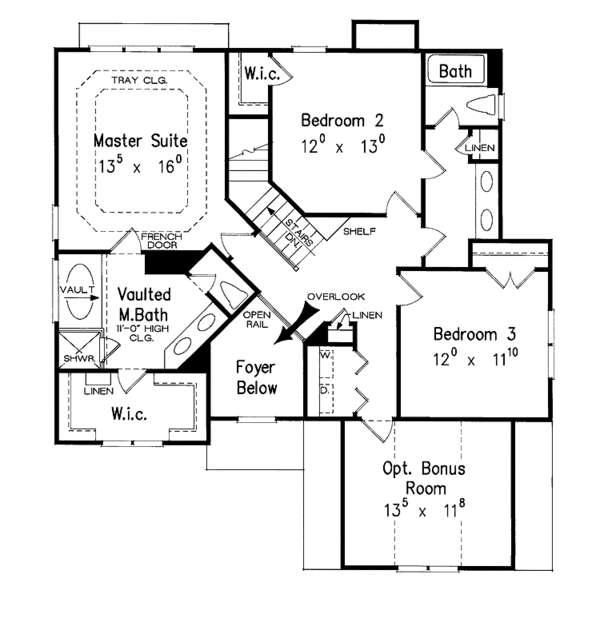 House Plan Design - Colonial Floor Plan - Upper Floor Plan #927-700