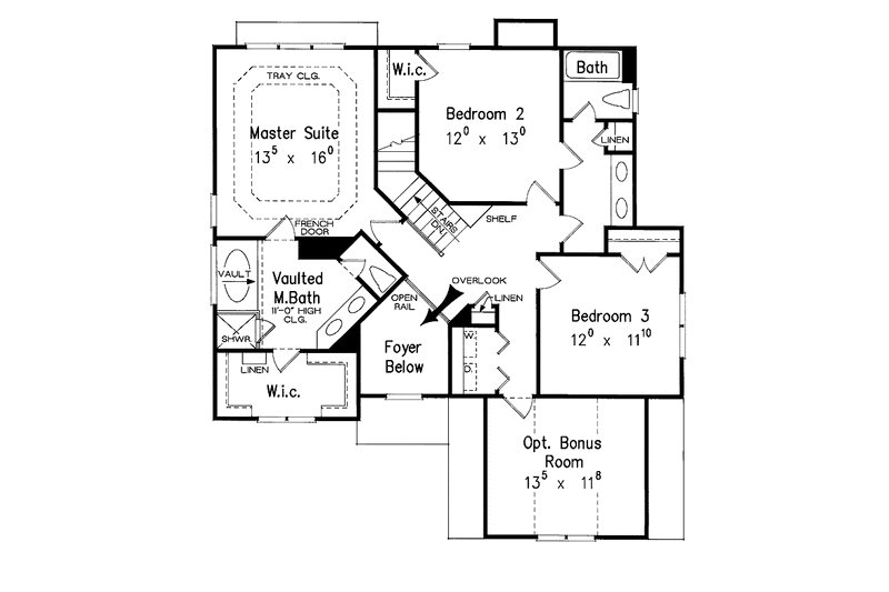 Home Plan - Floor Plan - Upper Floor for Colonial House Plan #927-700 - 3 bed, 2.5 bath