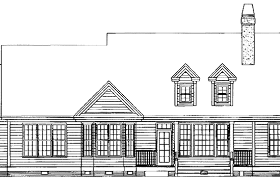 Exterior - Rear Elevation for Country House Plan #929-443 - 3 bed, 2 bath