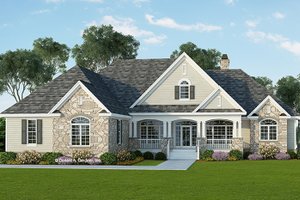 Country Exterior - Front Elevation Plan #929-955