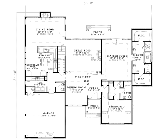 Southern Floor Plan - Main Floor Plan #17-527