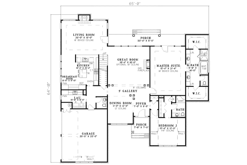 House Plan Design - Floor Plan - Main Floor for Southern House Plan #17-527 - 3 bed, 3.5 bath