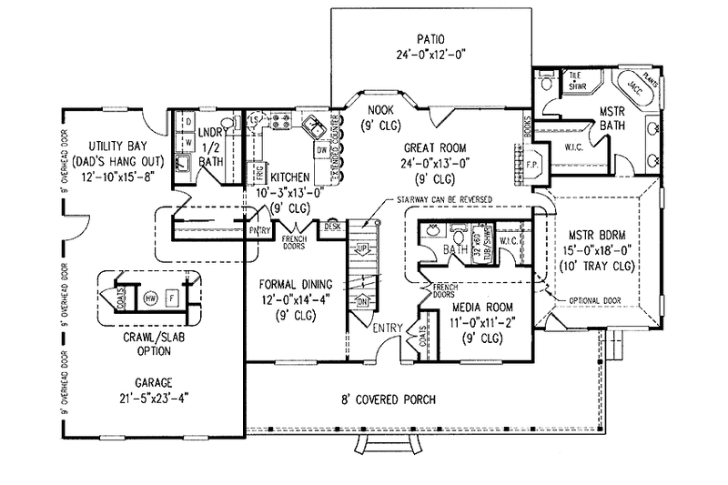 Architectural House Design - Floor Plan - Main Floor for Victorian House Plan #11-258 - 5 bed, 3.5 bath