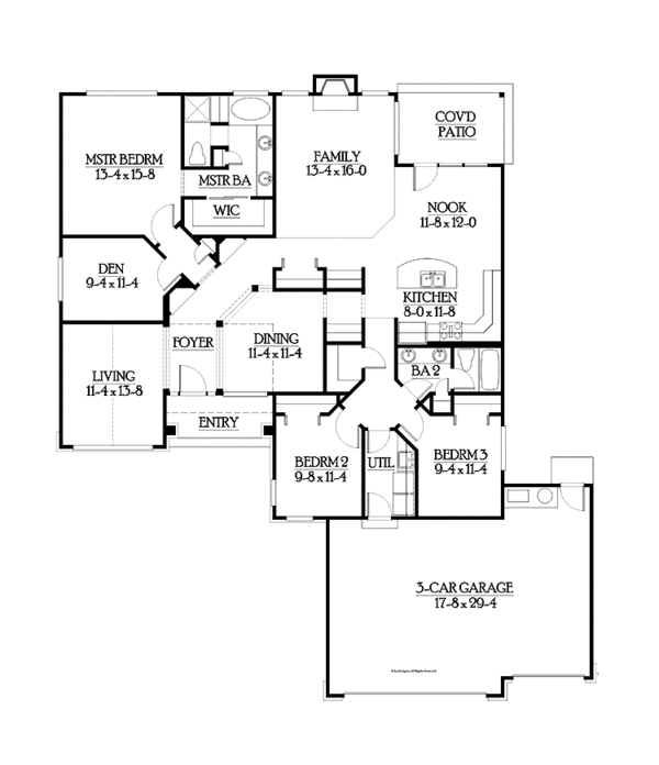 Home Plan - Traditional Floor Plan - Main Floor Plan #132-536