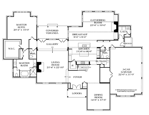 Dream House Plan - Country Floor Plan - Main Floor Plan #453-241