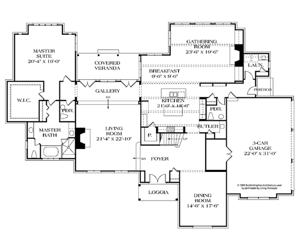 Home Plan - Country Floor Plan - Main Floor Plan #453-241