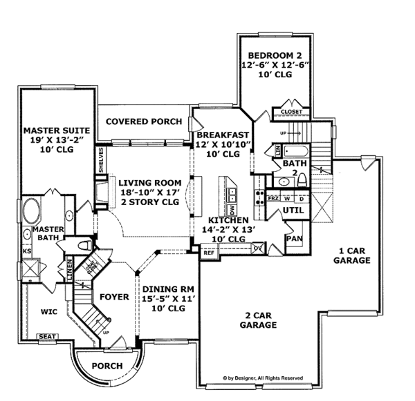 Architectural House Design - European Floor Plan - Main Floor Plan #952-204