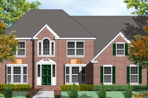 Colonial Exterior - Front Elevation Plan #1053-49