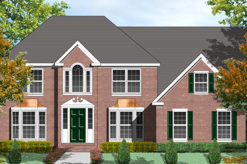 Architectural House Design - Colonial Exterior - Front Elevation Plan #1053-49