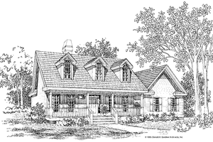 Exterior - Front Elevation 3 for Country House Plan #929-222 - 3 bed, 2 bath