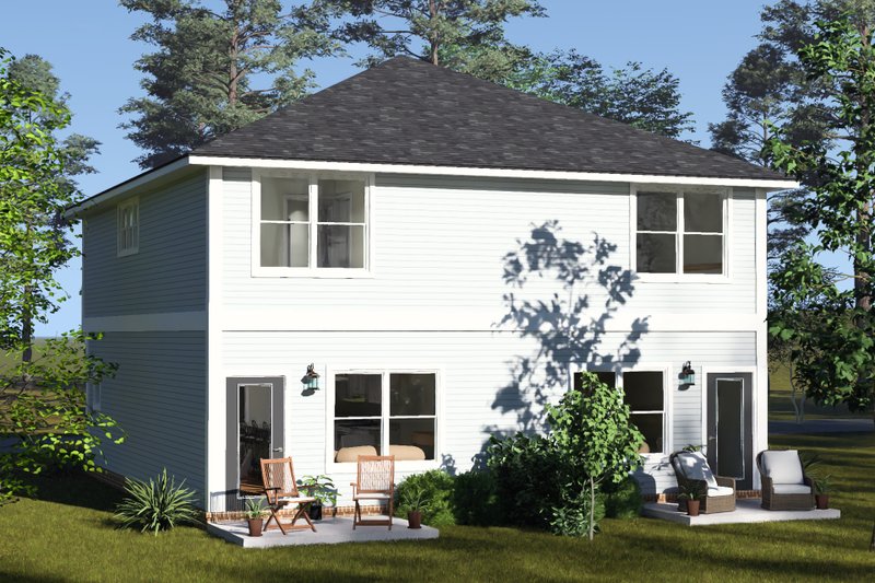 Home Plan - Exterior - Rear Elevation for Cottage House Plan #513-2491 - 2 bed, 2.5 bath