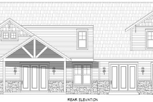 Exterior - Rear Elevation for Traditional House Plan #932-1064 - 4 bed, 4.5 bath