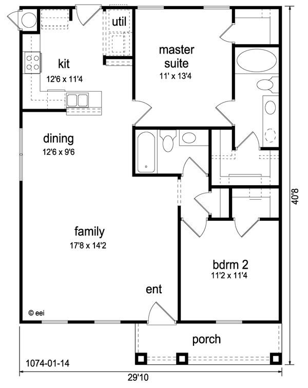 Craftsman Floor Plan - Main Floor Plan #84-621