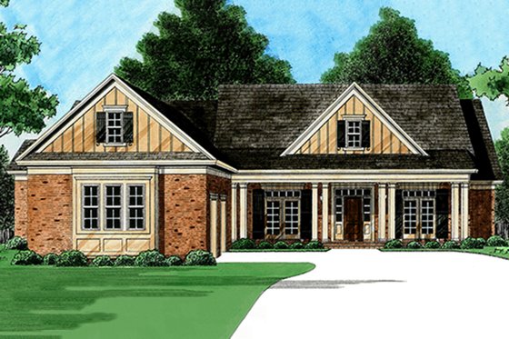 Exterior - Front Elevation 4 for Country House Plan #1054-28 - 4 bed, 4.5 bath